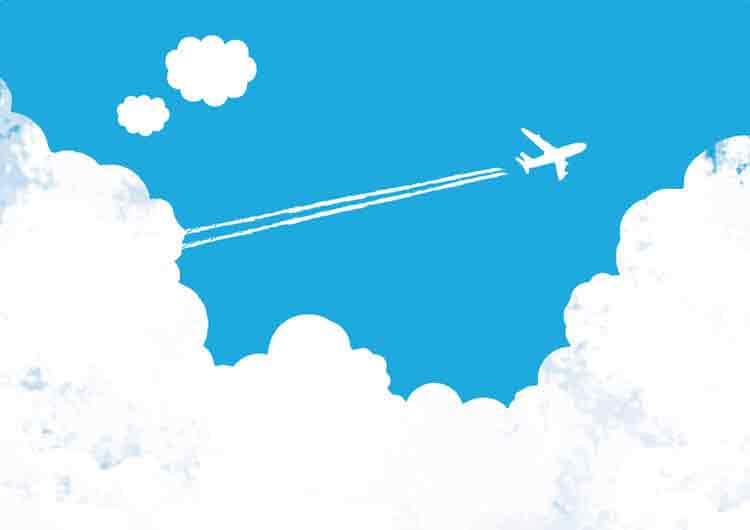 飛行機と雲